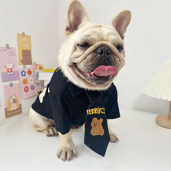 Bluză și cravată cu imprimeu color pentru câini