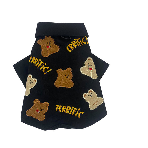 Bluză și cravată cu imprimeu color pentru câini