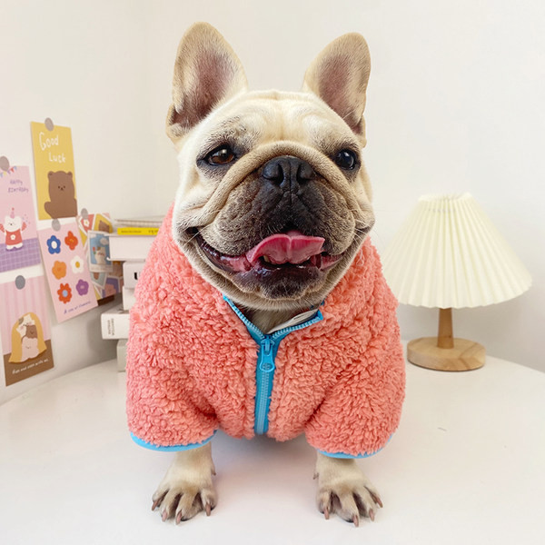 Îmbrăcăminte modernă de pluș pentru câini cu fermoar