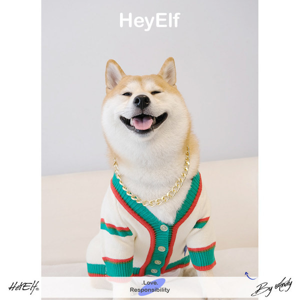 Vesta tricotata pentru caini cu nasturi