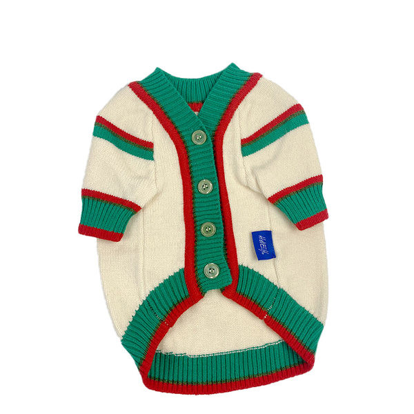 Vesta tricotata pentru caini cu nasturi