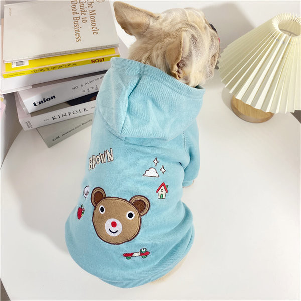 Bluza cu gluga si broderie pentru caini