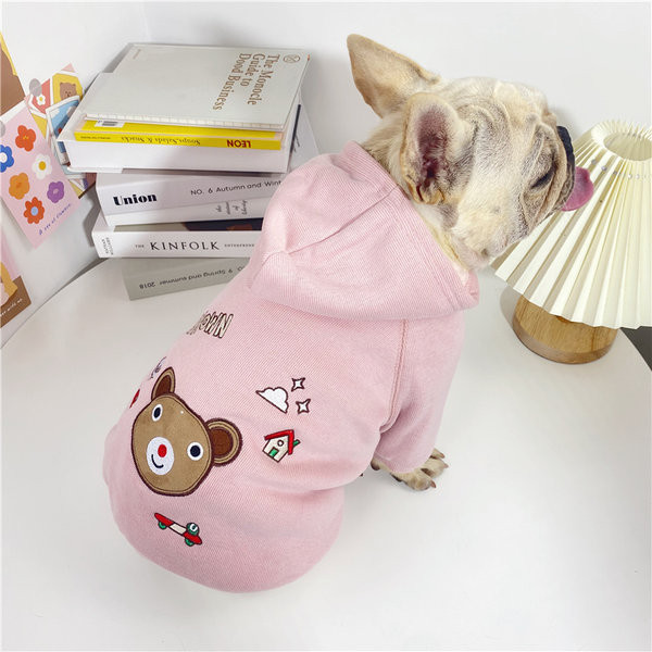 Bluza cu gluga si broderie pentru caini