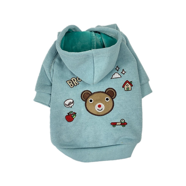 Bluza cu gluga si broderie pentru caini