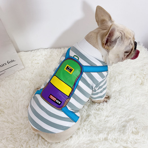 Îmbrăcăminte în dungi cu aplicație pentru câine