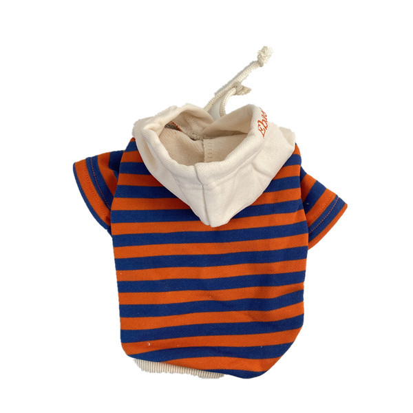 Bluză cu dungi cu glugă pentru un câine