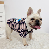 Ριγέ μπλούζα με απλικέ για σκύλους