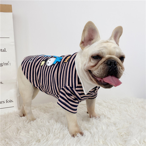 Ριγέ μπλούζα με απλικέ για σκύλους