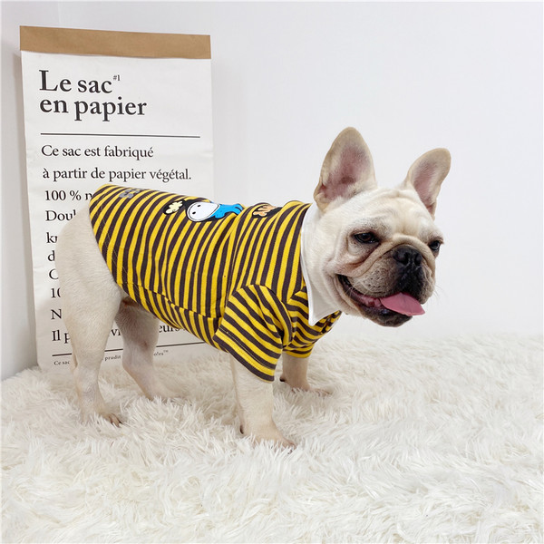 Ριγέ μπλούζα με απλικέ για σκύλους