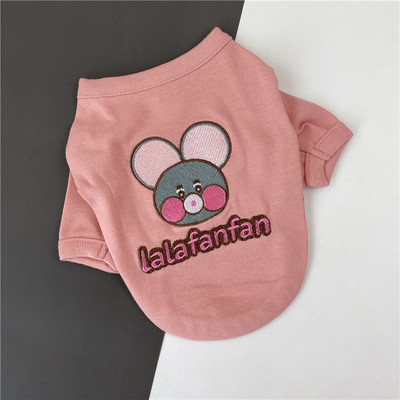 Μπλούζα σκύλου σε δύο χρώματα με κέντημα