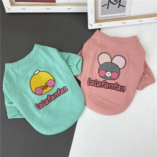 Μπλούζα σκύλου σε δύο χρώματα με κέντημα