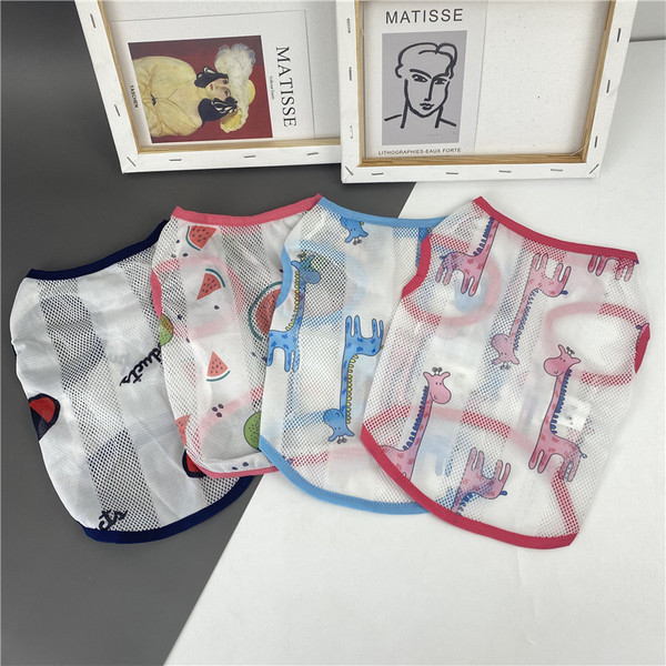 Λεπτή διχτυωτή μπλούζα με απλικέ για σκύλους