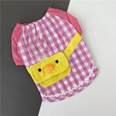 3D kaunistusega ruuduline riietus koerale