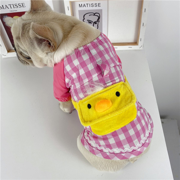 3D kaunistusega ruuduline riietus koerale