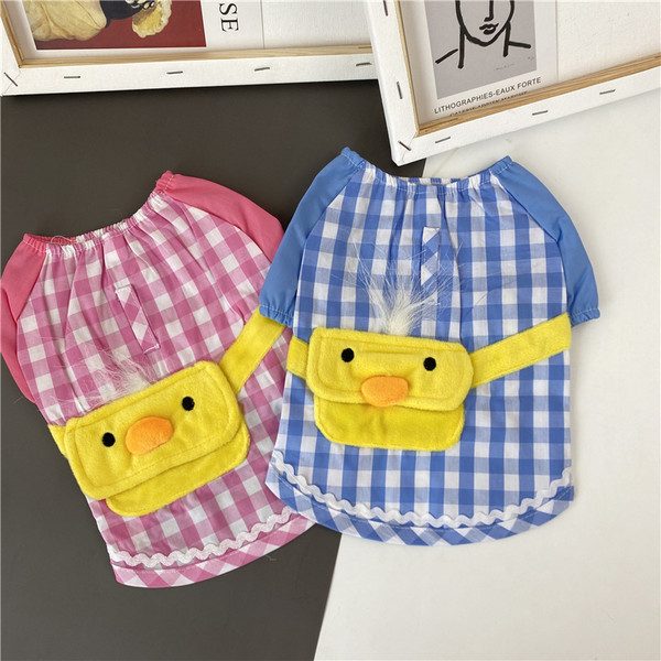 3D kaunistusega ruuduline riietus koerale