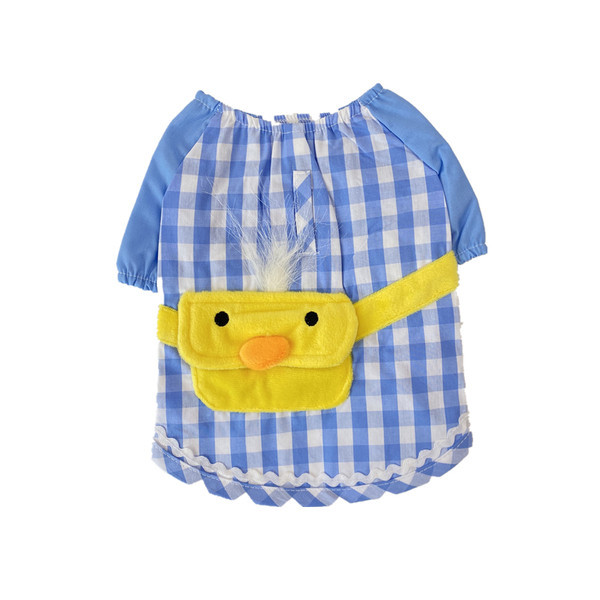 3D kaunistusega ruuduline riietus koerale