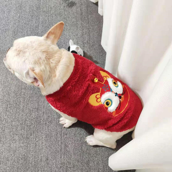 Haine pentru câini de pluș cu broderie