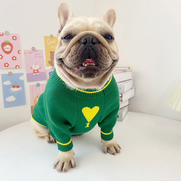 Kootud tikandiga kampsun koertele