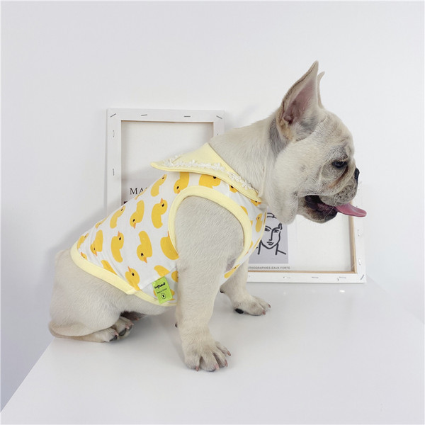 Kaelarihma ja värvilise aplikatsiooniga puuvillane pluus koertele