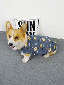 Värvilise trükiga ja sooja voodriga puuvillased riided koertele