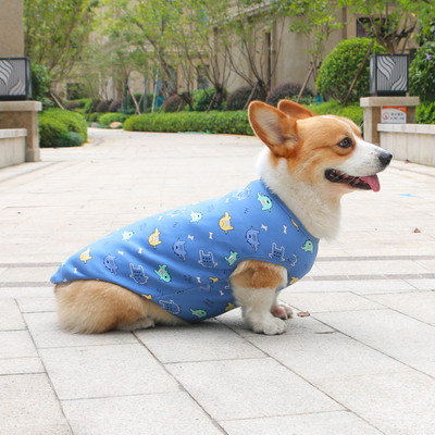 Värvilise trükiga ja sooja voodriga puuvillased riided koertele