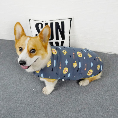 Värvilise trükiga ja sooja voodriga puuvillased riided koertele