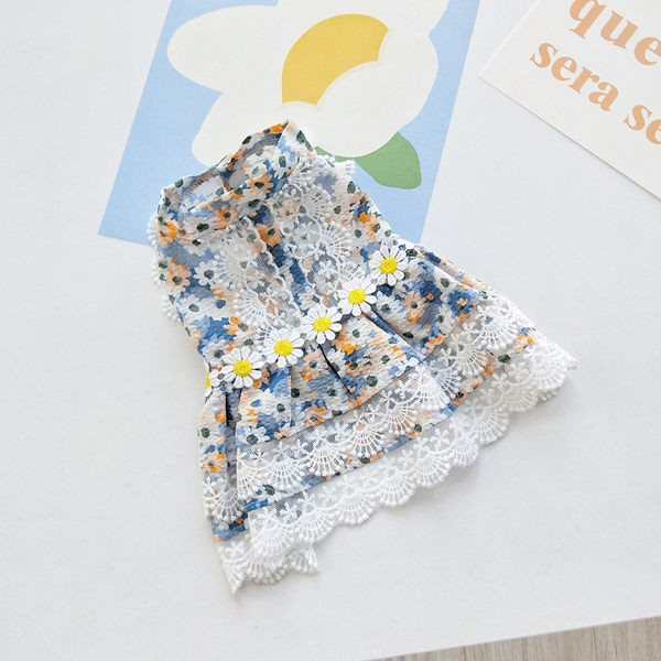 Stiilne lillemustri ja pitsiga kleit koertele