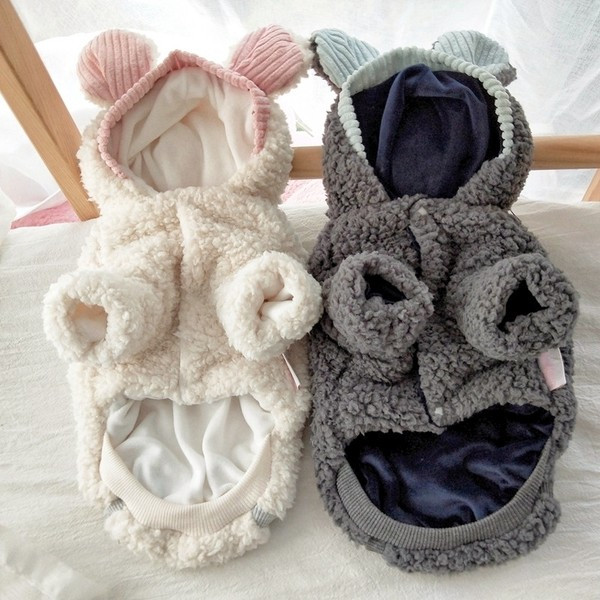 Μοντέρνο βελούδινο μπουφάν με κουκούλα για σκύλους