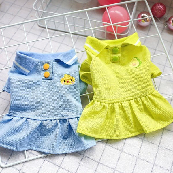 Suvine puuvillane krae ja nööpidega kleit