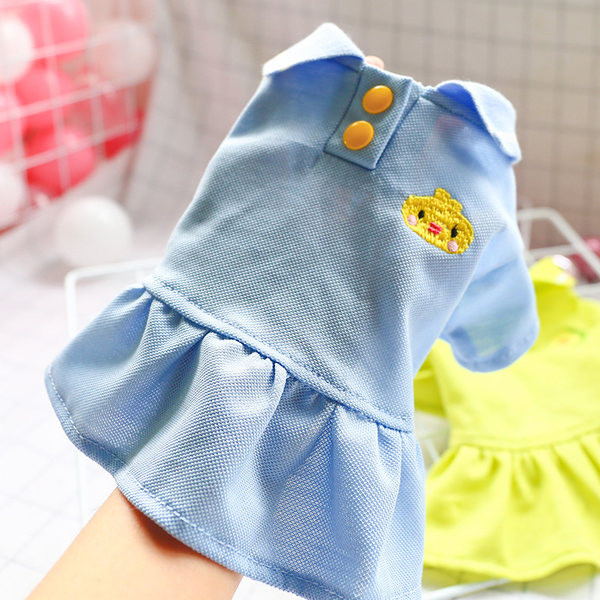 Suvine puuvillane krae ja nööpidega kleit