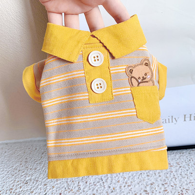 Triibuline taskuga T-särk koertele