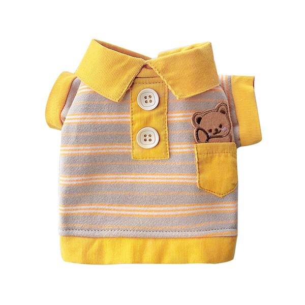 Triibuline taskuga T-särk koertele