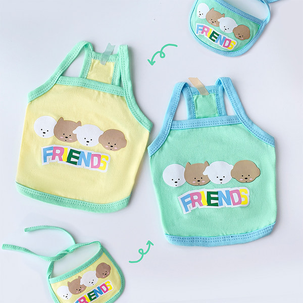 Neljas värvitoonis rinnatükiga kostüüm koertele