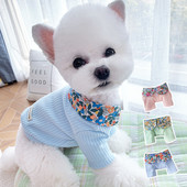 Bluza din bumbac pentru caini cu guler si nasturi