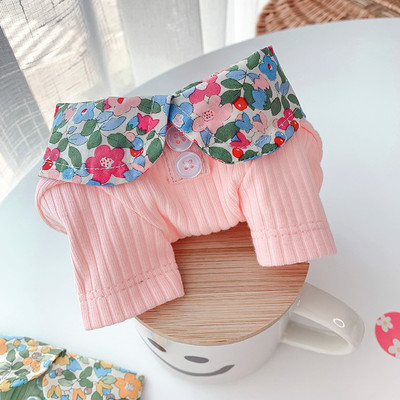 Bluza din bumbac pentru caini cu guler si nasturi