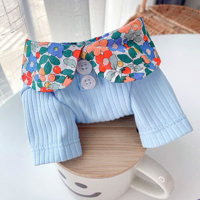 Bluza din bumbac pentru caini cu guler si nasturi