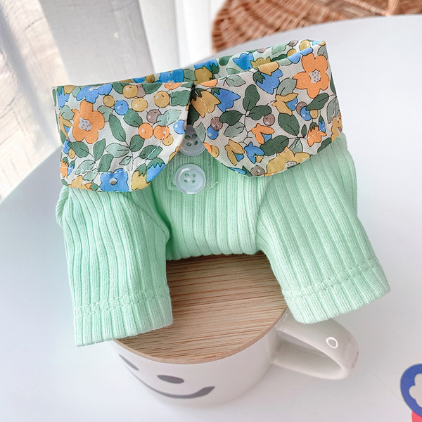 Bluza din bumbac pentru caini cu guler si nasturi