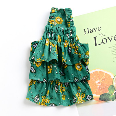 Lillemotiividega kleit koerale