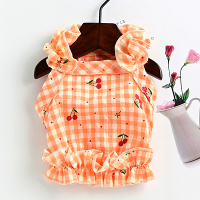 Tikandite ja lokkidega ruuduline kleit koertele