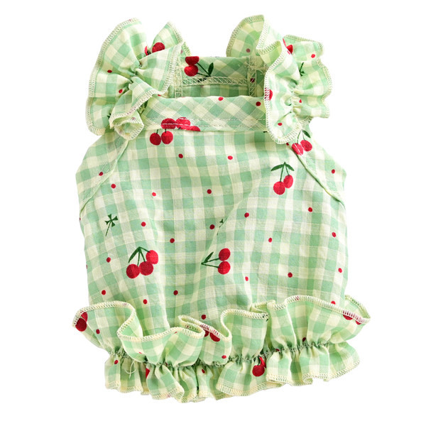 Tikandite ja lokkidega ruuduline kleit koertele