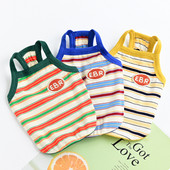 Kolmes värvitoonis triibuline koerte topp