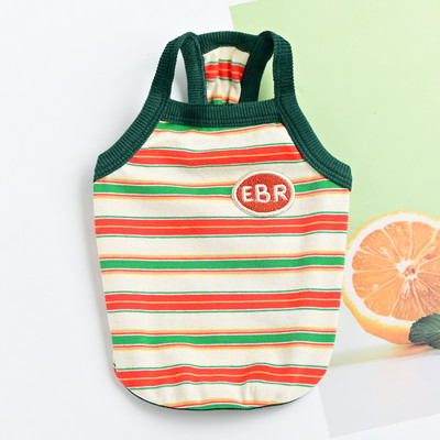 Kolmes värvitoonis triibuline koerte topp