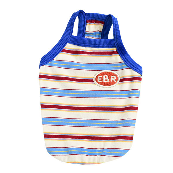 Kolmes värvitoonis triibuline koerte topp