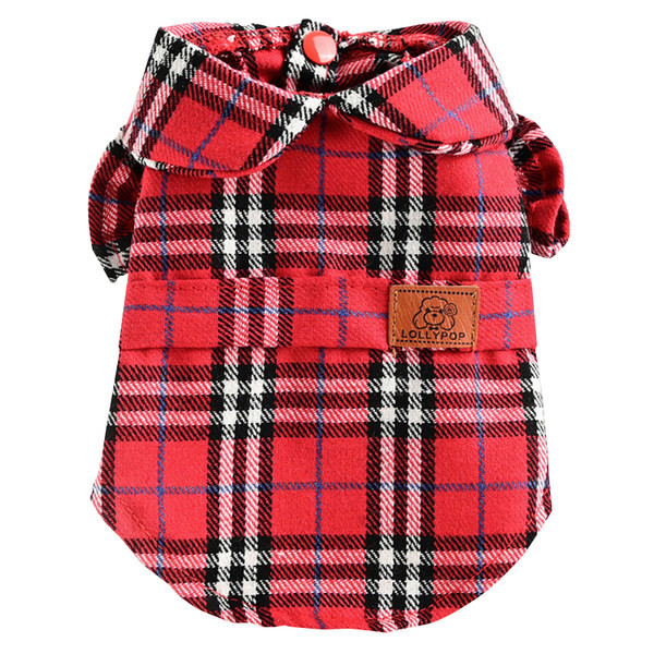 Embleemiga ruuduline särk koertele