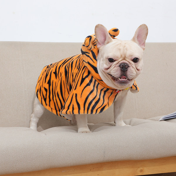 Manta pentru caini cu gluga in doua culori