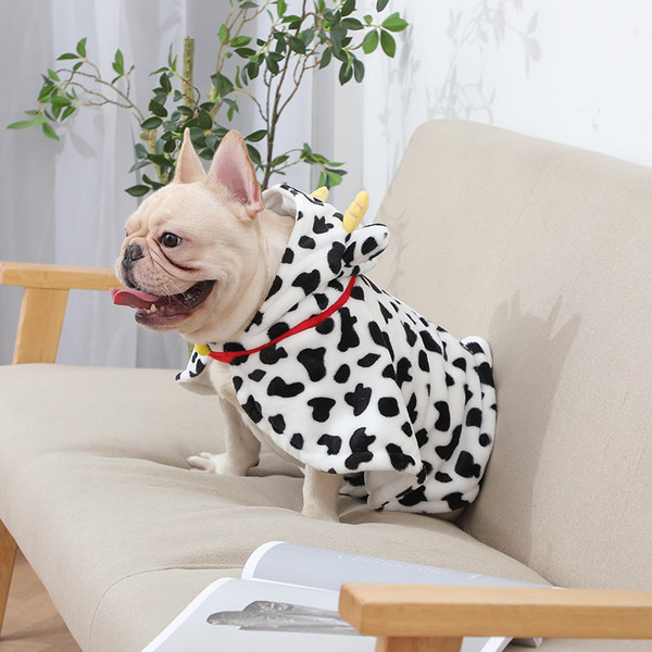 Manta pentru caini cu gluga in doua culori