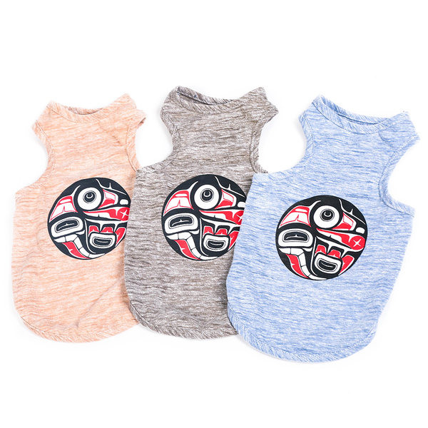 Värvilise trükiga puuvillane koerte topp