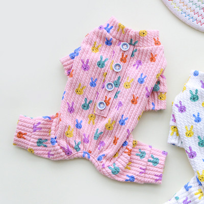 Puuvillane nööpidega kombinesoon väikesele koerale