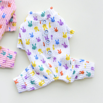 Puuvillane nööpidega kombinesoon väikesele koerale