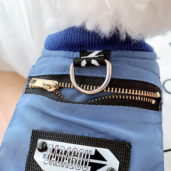 Kahes värvitoonis stiilne lukuga jakk koertele